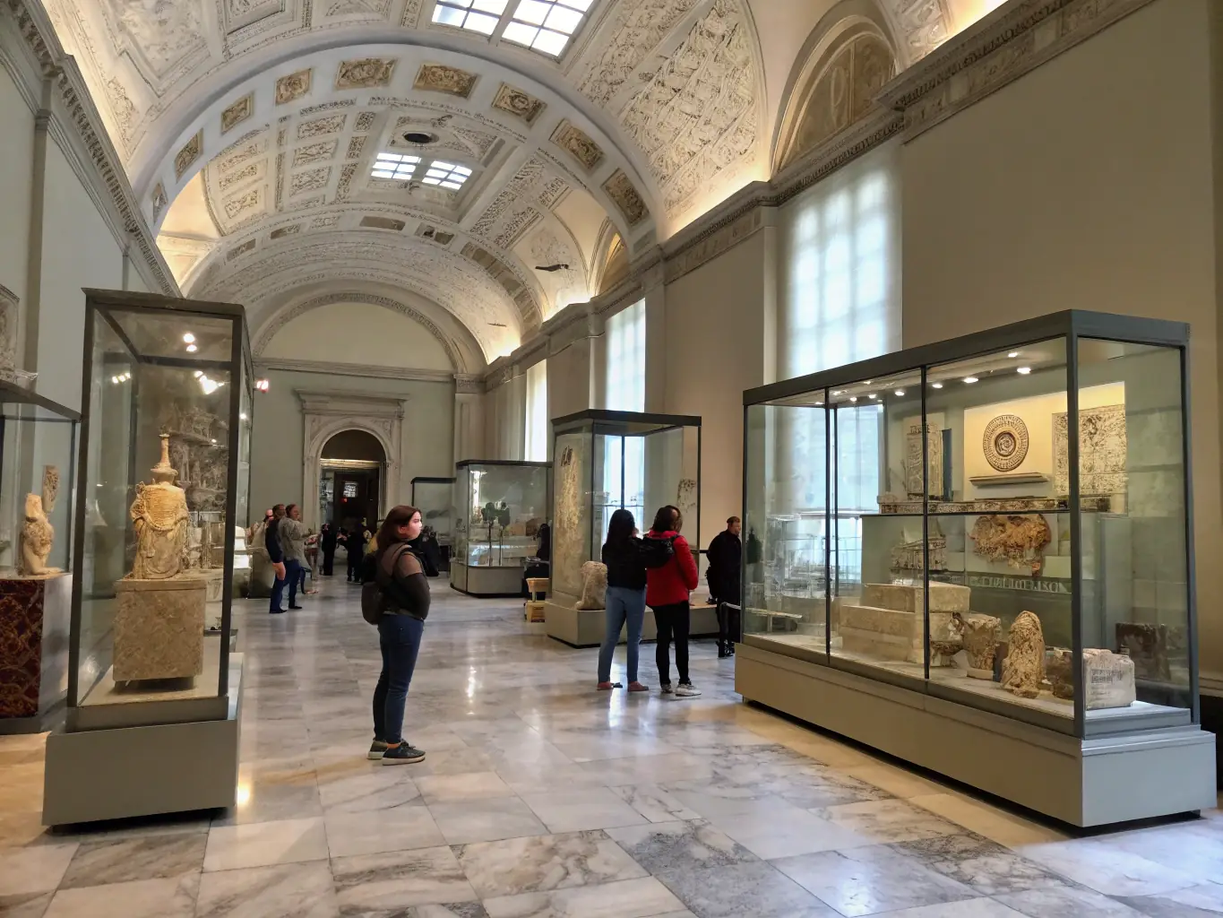 An image of a guided tour through the museum, with a knowledgeable guide explaining the significance of various artifacts and exhibits.